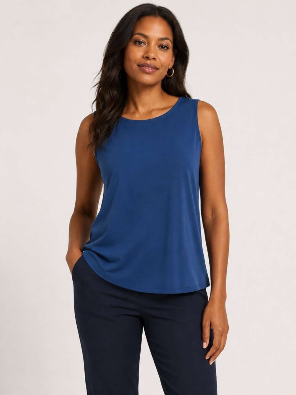 Chico's Travelers Royal Blue Tank Top with Scoop Neckline, Size 2 (L)